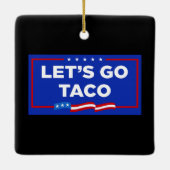 タコトランプは必ず鶏を追い出そうおもしろい セラミックオーナメント (裏面)