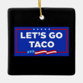 タコトランプは必ず鶏を追い出そうおもしろい セラミックオーナメント (正面)