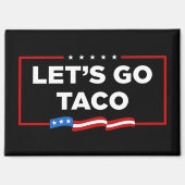 タコトランプは必ず鶏を追い出そうおもしろい マグネット (正面)