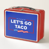 タコトランプは必ず鶏を追い出そうおもしろい メタルランチボックス (正面)