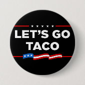 タコトランプは必ず鶏を追い出そうおもしろい 缶バッジ (正面)