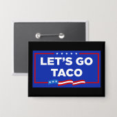 タコトランプは必ず鶏を追い出そうおもしろい 缶バッジ (正面/裏面)