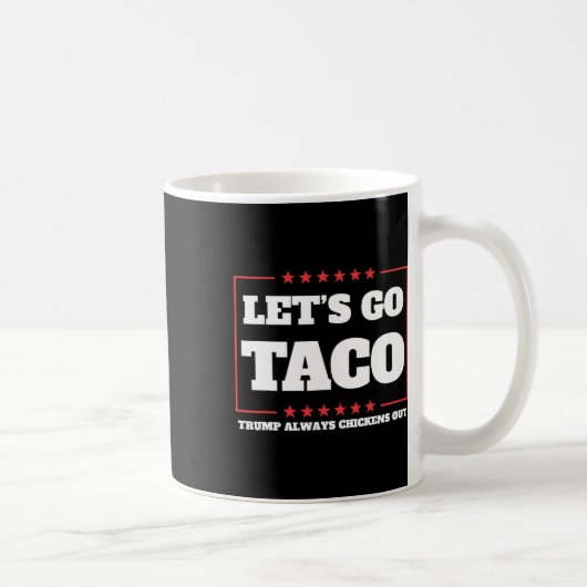 タコトランプ万歳 チキン・アウト 関税だ コーヒーマグカップ (右)