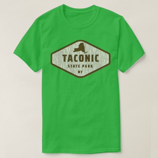 タコニック州パークニューヨークツリーログテクスチャノード Tシャツ (デザイン正面)