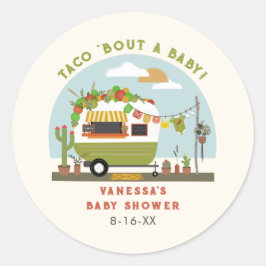 タコニュートラルベビーグリーンベイビーシャワー ラウンドシール