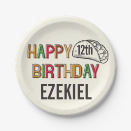 タコハッピーバースデー パーソナライズされた ペーパープレート