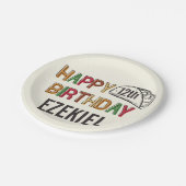タコハッピーバースデー パーソナライズされた ペーパープレート (アングル)