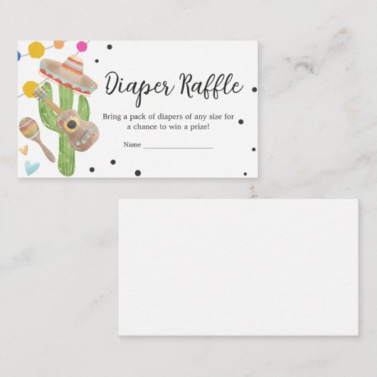 タコバクタスベビーシャワーオムツラッフル エンクロージャーカード (正面/裏面)
