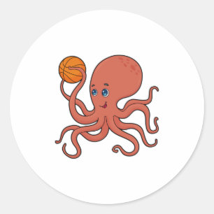 タコバスケットボール選手バスケットボール ラウンドシール