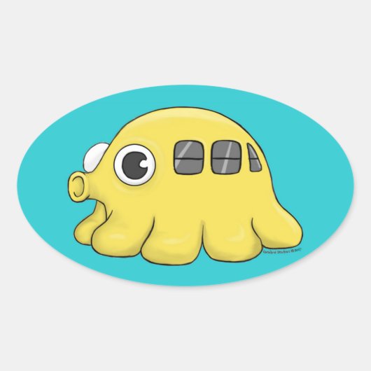 タコバスステッカー 楕円形シール (正面)