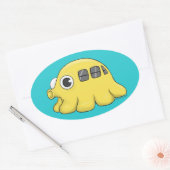 タコバスステッカー 楕円形シール (封筒)