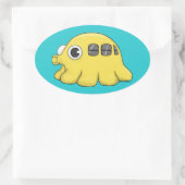 タコバスステッカー 楕円形シール (バッグ)