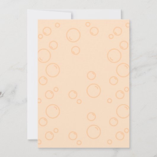 タコバルーンピーチバブル子供の誕生日 招待状 (裏面)