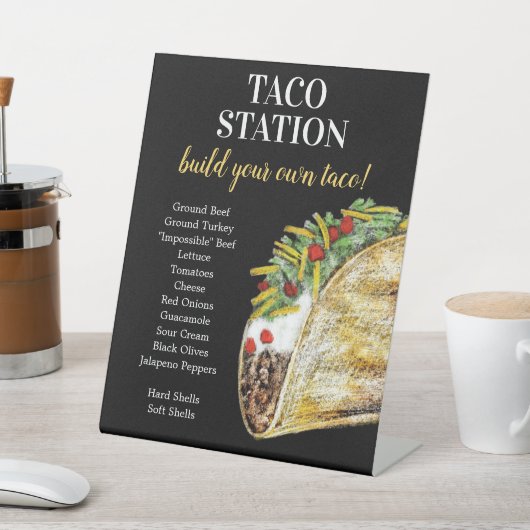 タコバーの看板スタンドのプラーク 台座サイン (インサイチュ)