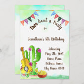 タコバージョンパーティー誕生日招待状 招待状 (正面/裏面)