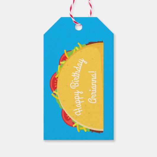 タコバースデーパーティーのメキシコ料理 ギフトタグ (正面)