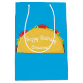 タコバースデーパーティーのメキシコ料理 ミディアムペーパーバッグ (正面)