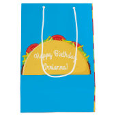 タコバースデーパーティーのメキシコ料理 ミディアムペーパーバッグ (裏面)