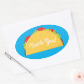 タコバースデーパーティーのメキシコ料理 楕円形シール (封筒)