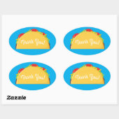 タコバースデーパーティーのメキシコ料理 楕円形シール (シート)