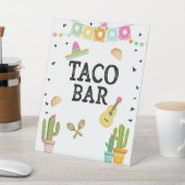 タコバーメキシコ料理サボテンフィエスタテーブルサイン 台座サイン (インサイチュ)