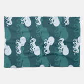 タコパターンの列 キッチンタオル (横)