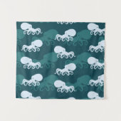 タコパターンの列 タペストリー (正面(横))