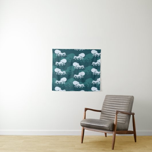 タコパターンの列 タペストリー (インサイチュ(横))