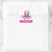 タコパーソナライズされたのカラフル スクエアシール (バッグ)