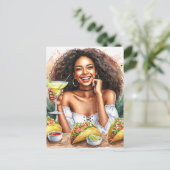 タコパーティーとマルガリータ インビテーションポストカード (スタンド正面)