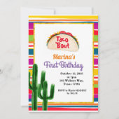 タコパーティーメキシコ1歳の誕生日メキシコ 招待状 (正面)