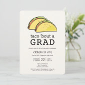 タコビュートグラッドブラック卒業パーティー招待状 招待状 (スタンド正面)