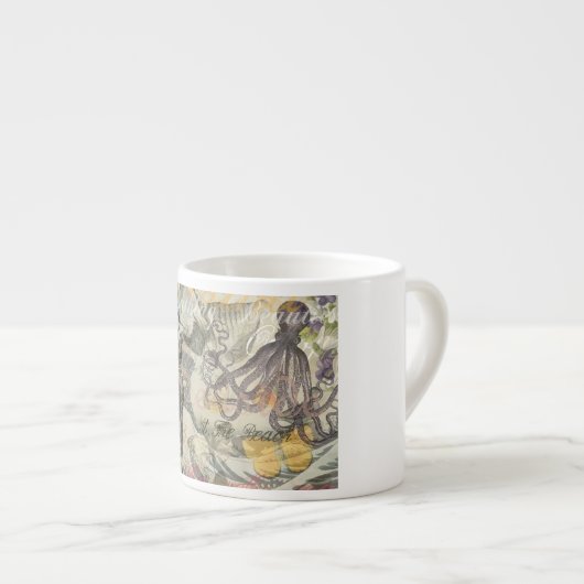 タコビーチアンティークコースタルパンク エスプレッソカップ (正面右)