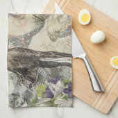 タコビーチアンティークコースタルパンク キッチンタオル (四つ折り)