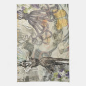 タコビーチアンティークコースタルパンク キッチンタオル (縦)