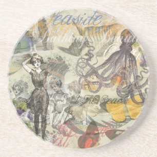 タコビーチアンティークコースタルパンク コースター