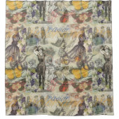 タコビーチアンティークコースタルパンク シャワーカーテン (正面)