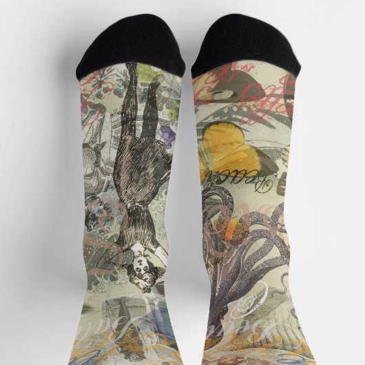 タコビーチアンティークコースタルパンク ソックス (上部)
