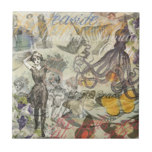 タコビーチアンティークコースタルパンク タイル