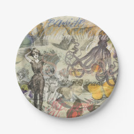 タコビーチアンティークコースタルパンク ペーパープレート
