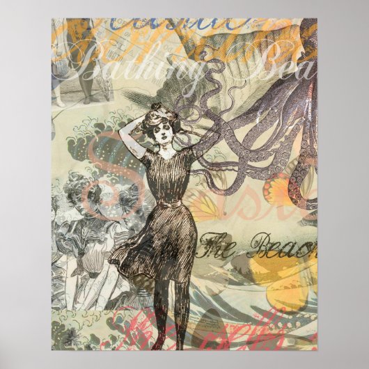 タコビーチアンティークコースタルパンク ポスター (正面)