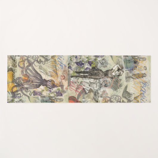 タコビーチアンティークコースタルパンク ヨガマット (正面(横))