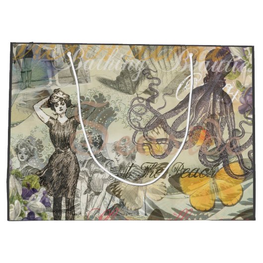 タコビーチアンティークコースタルパンク ラージペーパーバッグ (裏面)