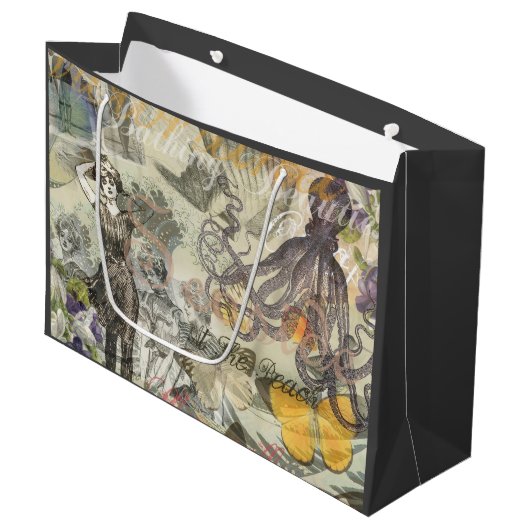 タコビーチアンティークコースタルパンク ラージペーパーバッグ (正面アングル)