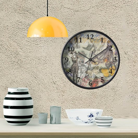 タコビーチアンティークコースタルパンク 壁時計