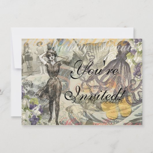 タコビーチアンティークコースタルパンク 招待状 (正面)