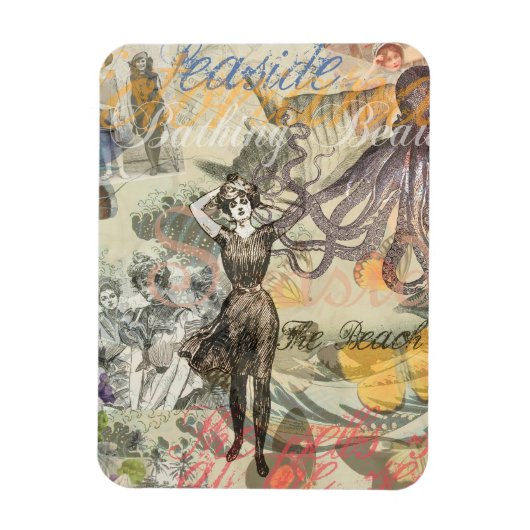 タコビーチバケーションゴビクトリアンシックおもしろい マグネット (縦)