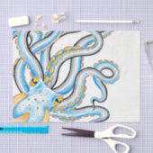 タコファンキーインブルーオレンジ 薄葉紙 (クラフト)