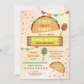 タコフィエスタバースデーパーティメキシコブライトおもしろい 招待状 (正面)