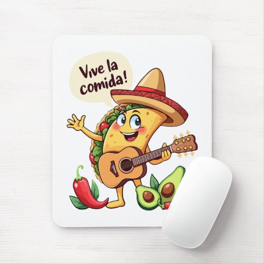 タコフィエスタミットギタールウントヒスパニッシュしゃれているケム マウスパッド (マウス)